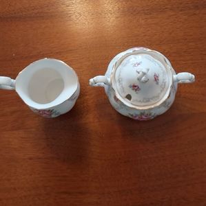 Royal Albert sugar bowl  with lid and creamer.  Tranquility